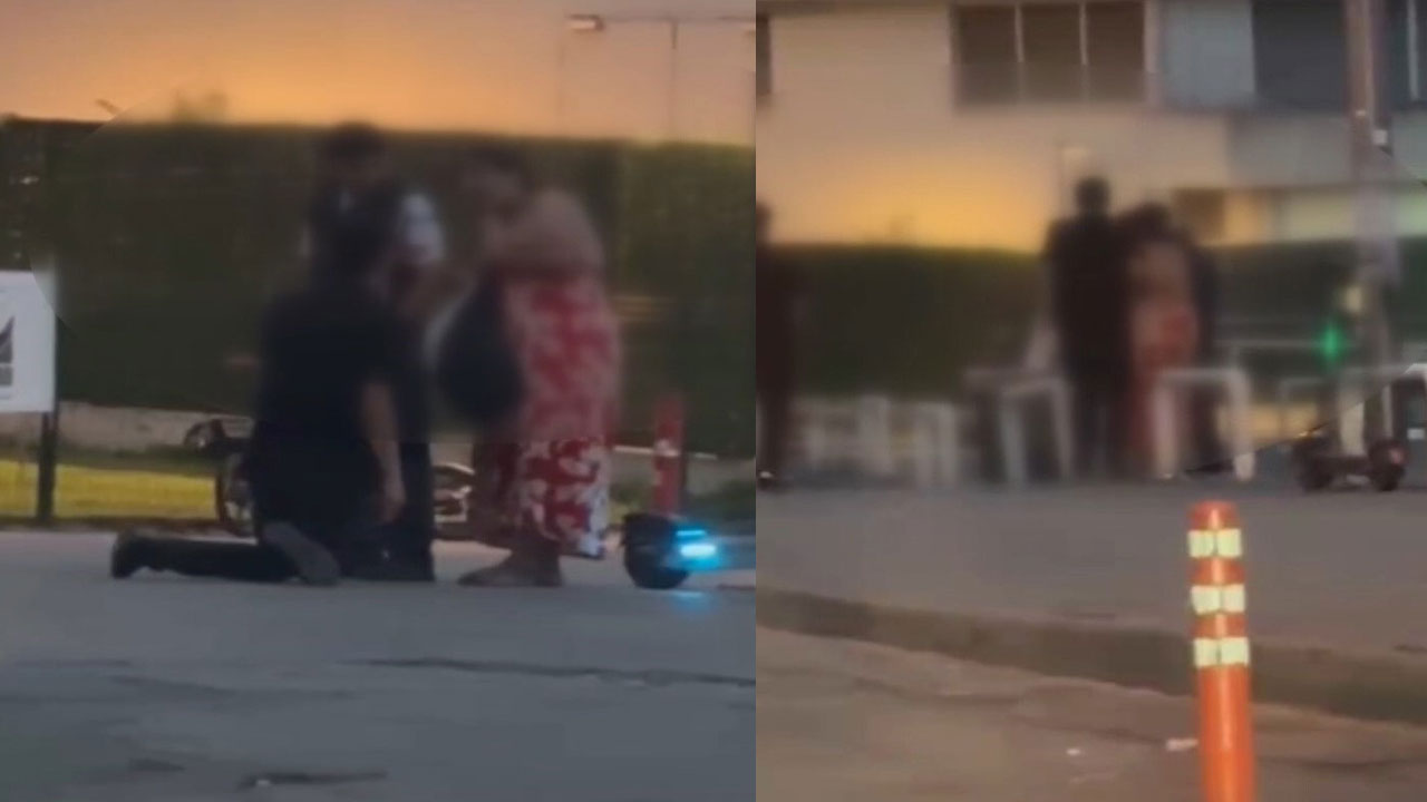 Bunlar nasıl çocuk? Etrafını sardıkları kadını böyle taciz ettiler!