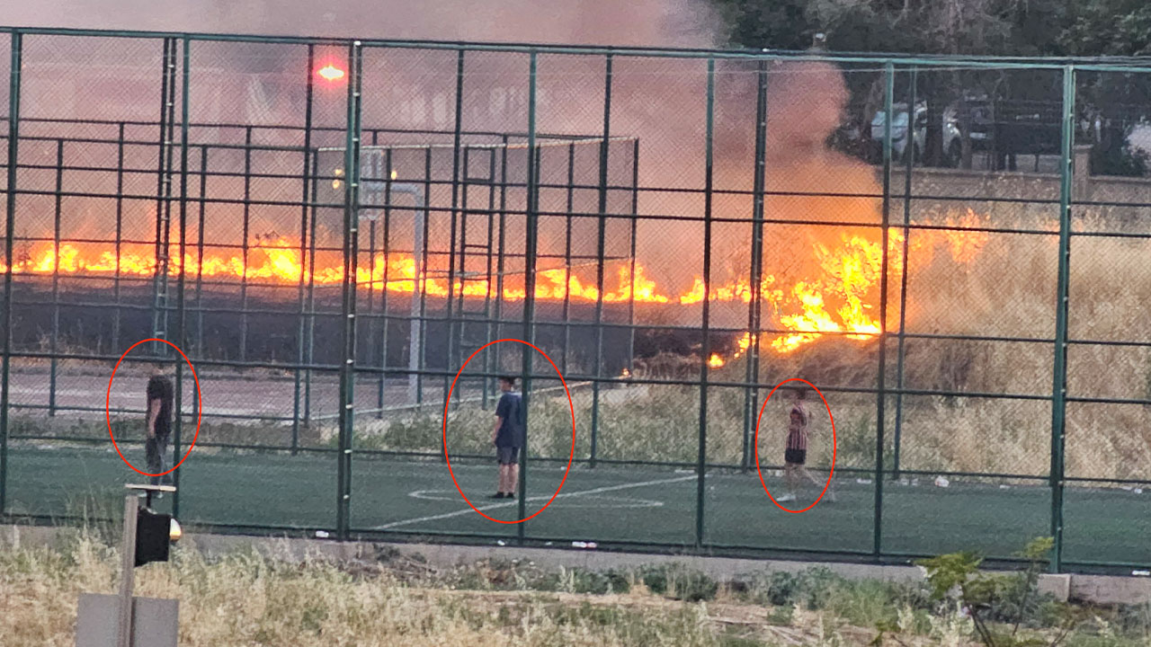 Futbol aşkını yangın da durduramadı!